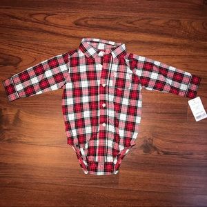 NEW ❤️ CARTERS | Red Plaid Buttondown LongSleeve